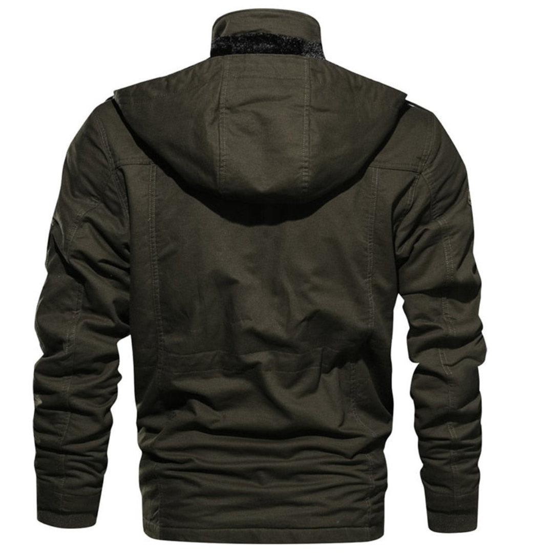 Koen | Heren Cargo Winter Jas | Parka en Gewatteerd met Afneembare Capuchon