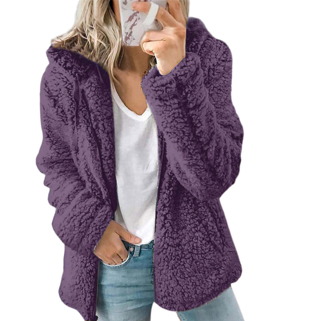 Heleen | Dames Fleece Winter Jas Met Capuchon