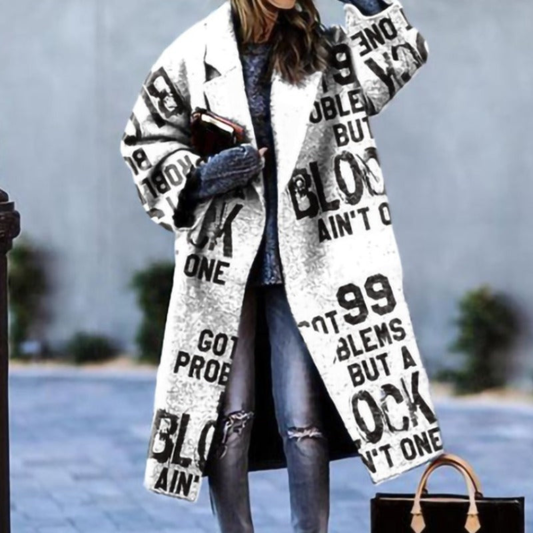Cathelijne | Dames Trenchcoat | Casual Gestreept Winter Mantel met Zakken