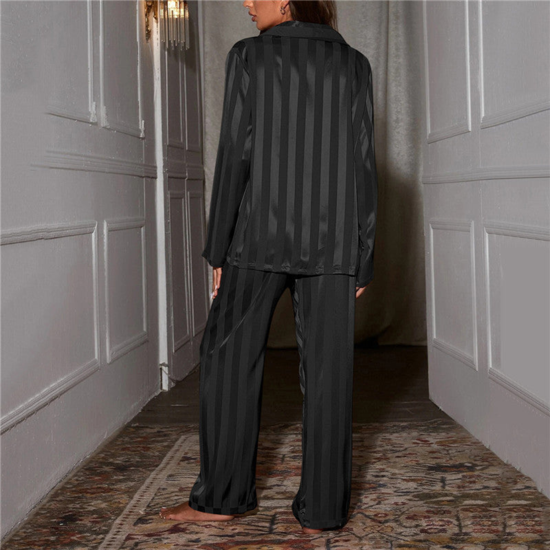 Madison | Dames Pyjamaset | Gestreepte Loungewear, Blouse met Lange Mouwen & Wijde Broek