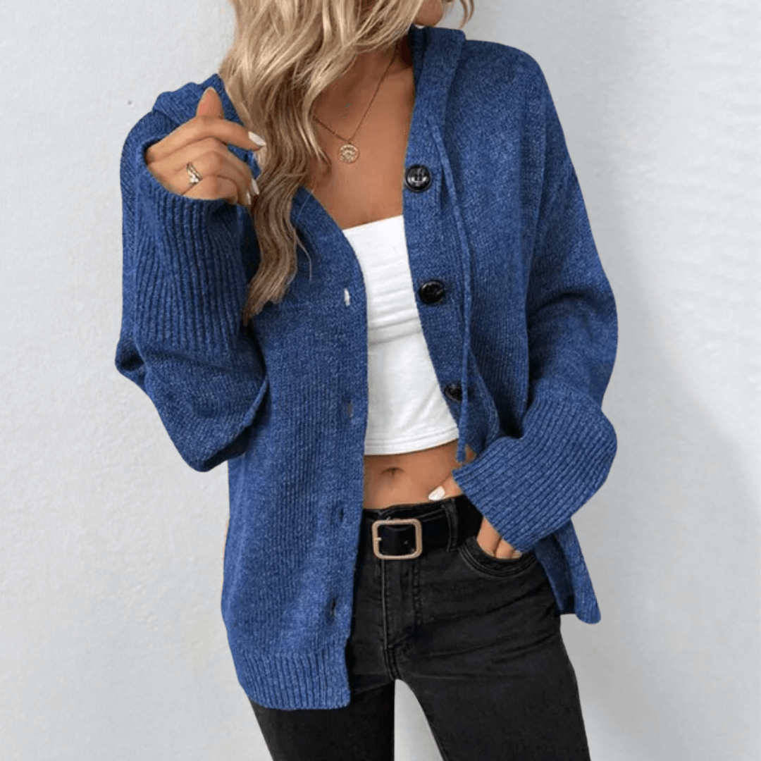 Greta | Dames Gebreid Winter Vest met Rits, Capuchon en Trekkoord