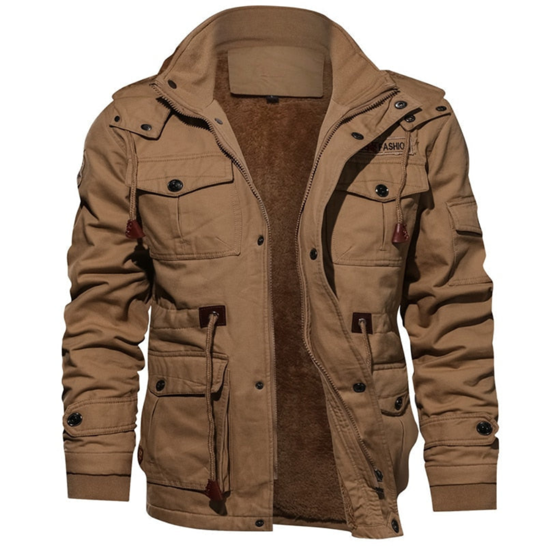 Koen | Heren Cargo Winter Jas | Parka en Gewatteerd met Afneembare Capuchon