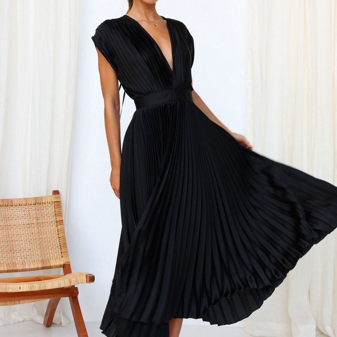 Eva | Dames Jurk | Midi met V-hals