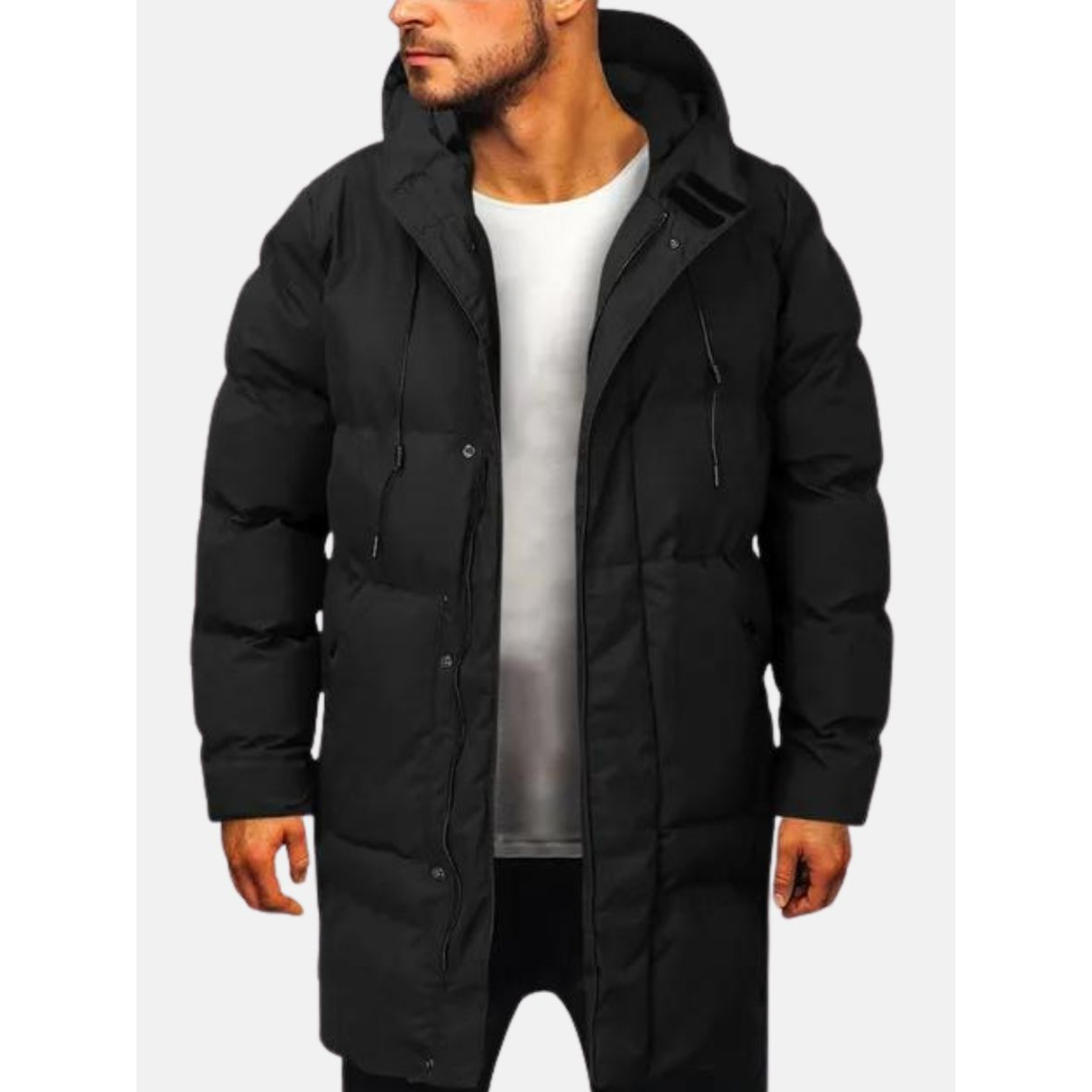 Kay | Parka Jas voor Heren | Lange Gewatteerde Winterjas met Capuchon en Winddicht