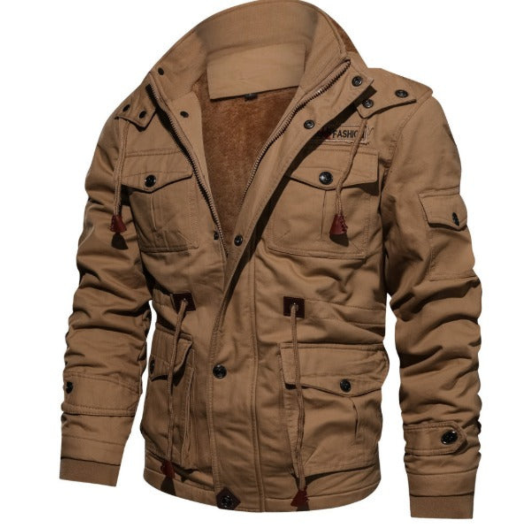 Marijn | Heren Winter Cargo Jas met Zakken | Fleece en Gevoerde binnenkant