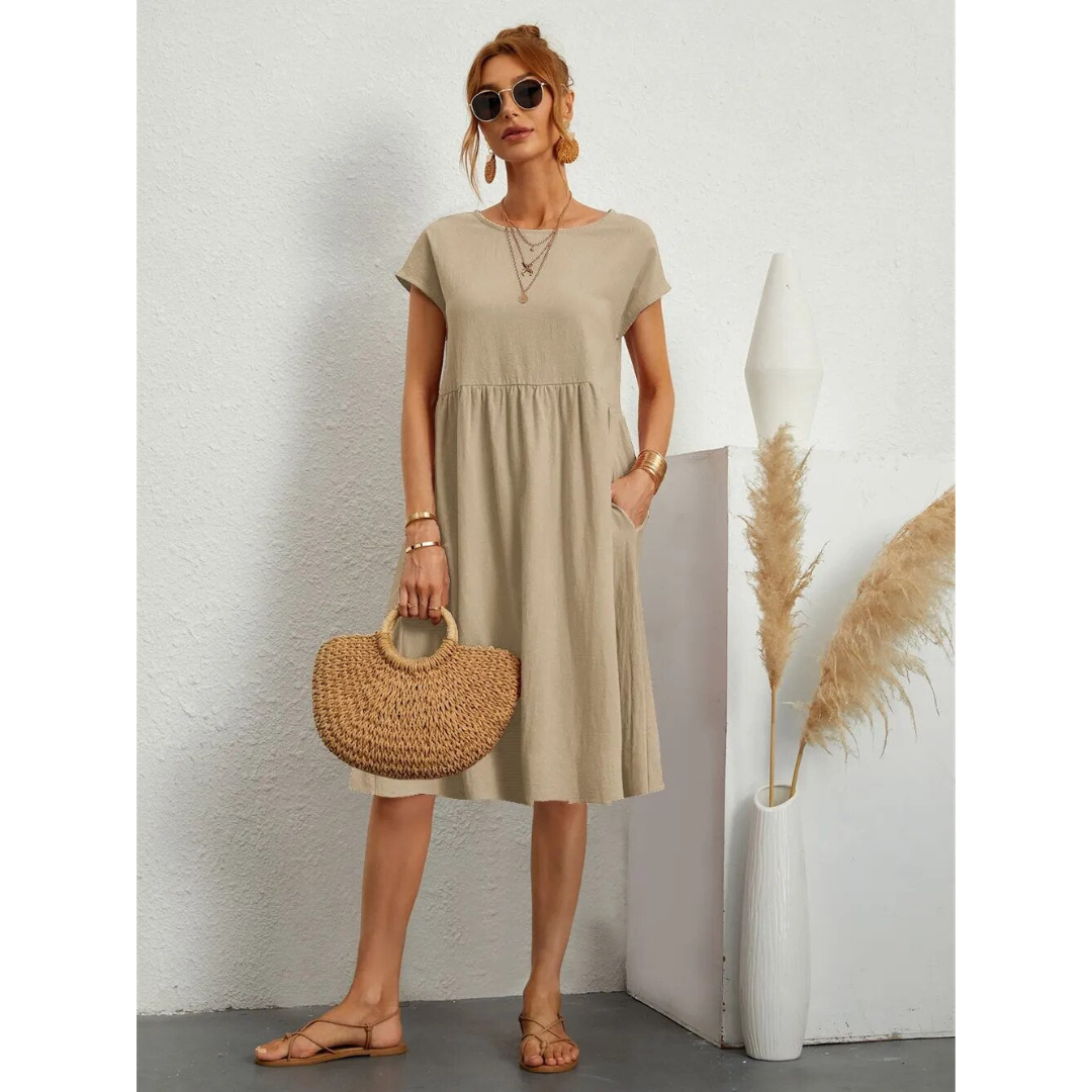 Tess | Dames Jurk | Midi met luchtige stof