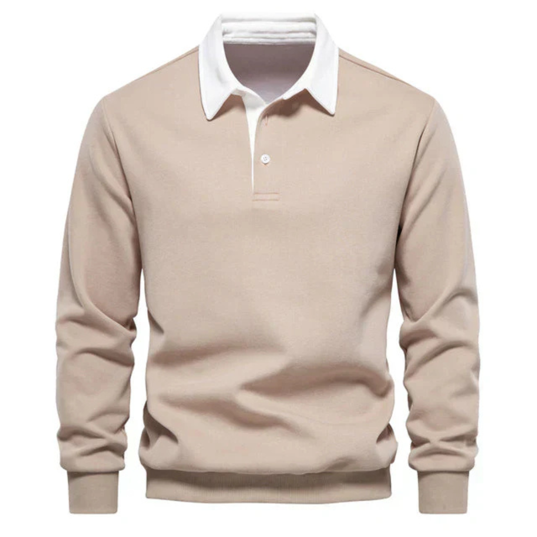 Sven | Heren Polo met Lange Mouwen en Kraag