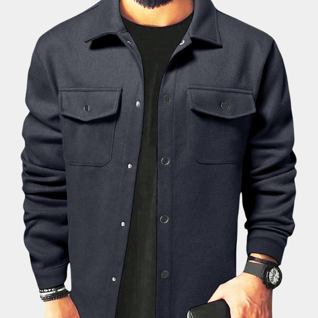 Max | Heren Oversized Overhemd Jas met Knoopsluiting en Zakken
