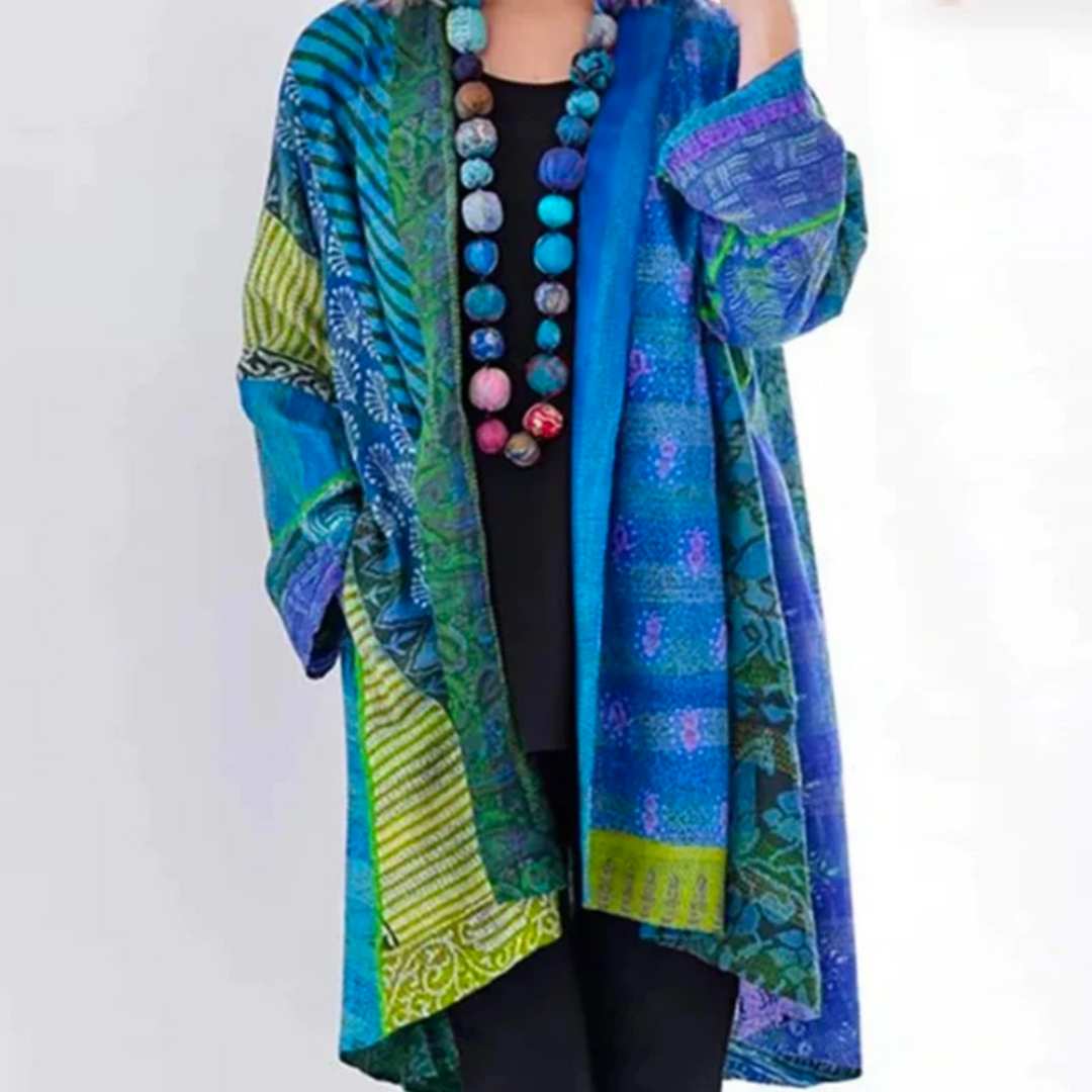 Amalia | Boho Kleurrijk Vest met Lange Mouwen
