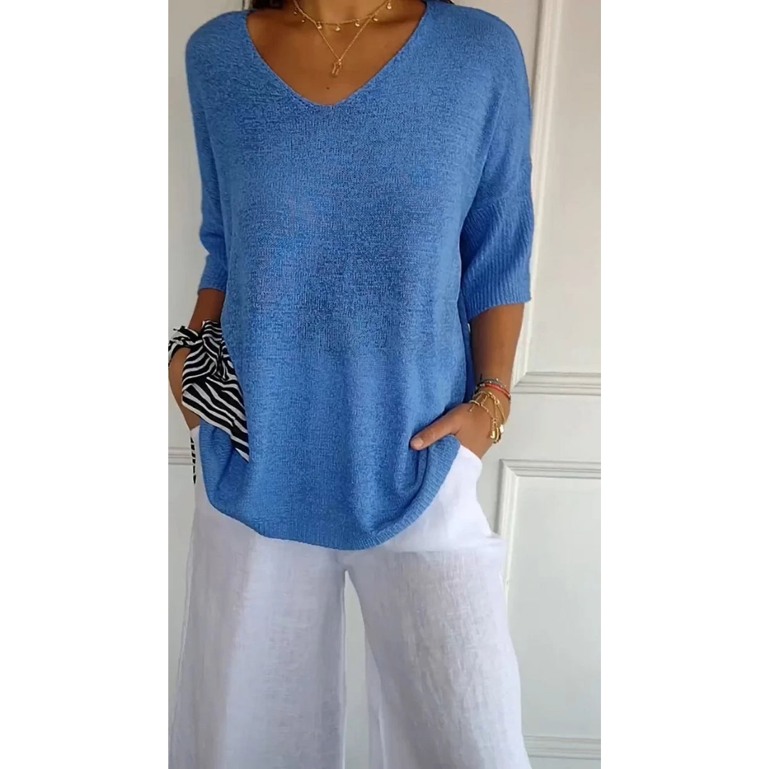 Valerie | Dames Top | Gebreide V-hals Top