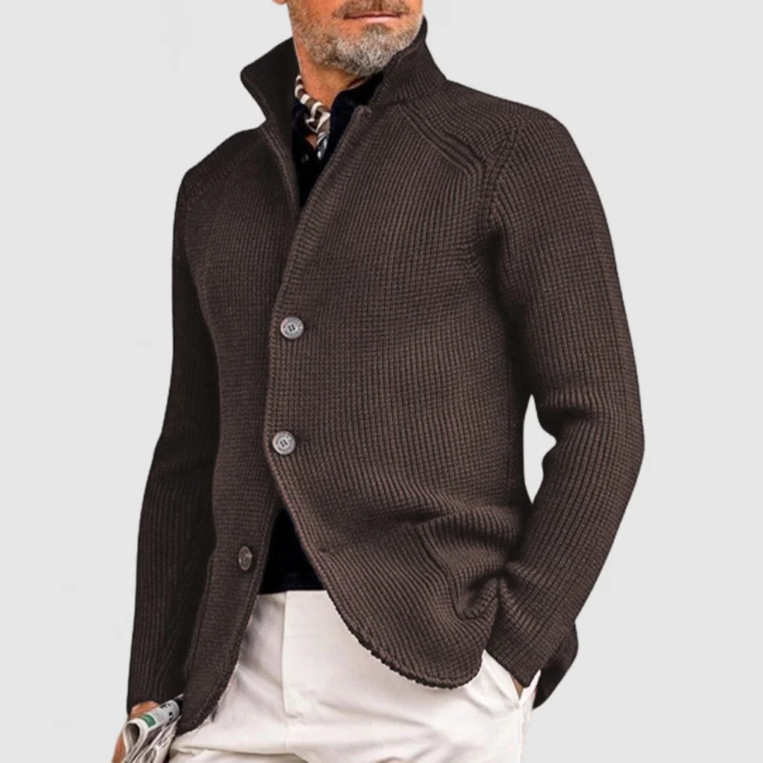 Paul | Heren Klassiek Vest | Gebreid met Knoopsluiting en Geribbeld Ontwerp