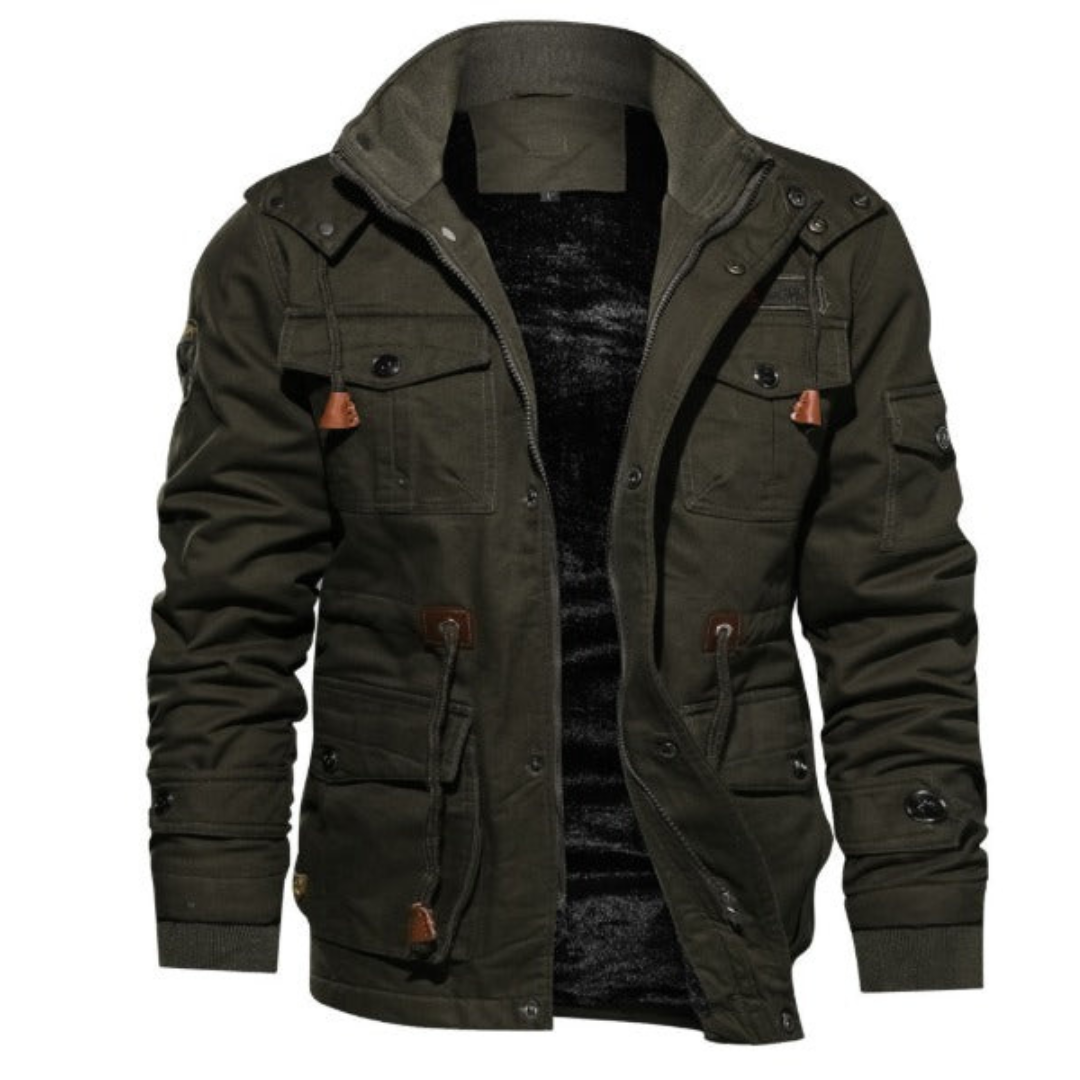 Marijn | Heren Winter Cargo Jas met Zakken | Fleece en Gevoerde binnenkant