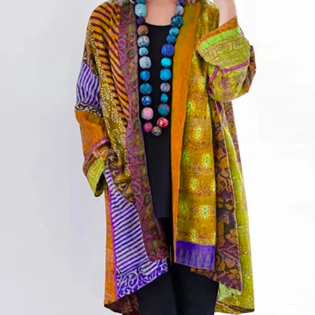 Amalia | Boho Kleurrijk Vest met Lange Mouwen