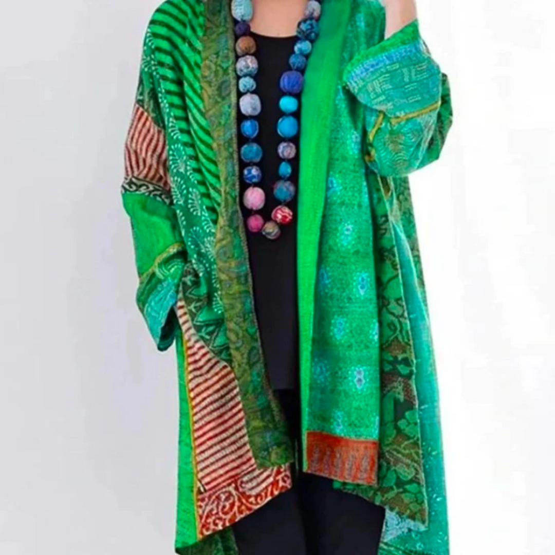 Amalia | Boho Kleurrijk Vest met Lange Mouwen