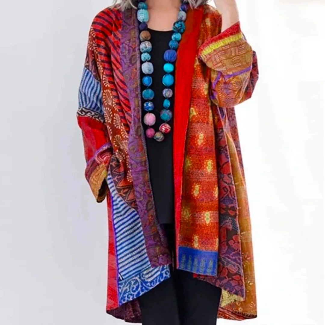 Amalia | Boho Kleurrijk Vest met Lange Mouwen