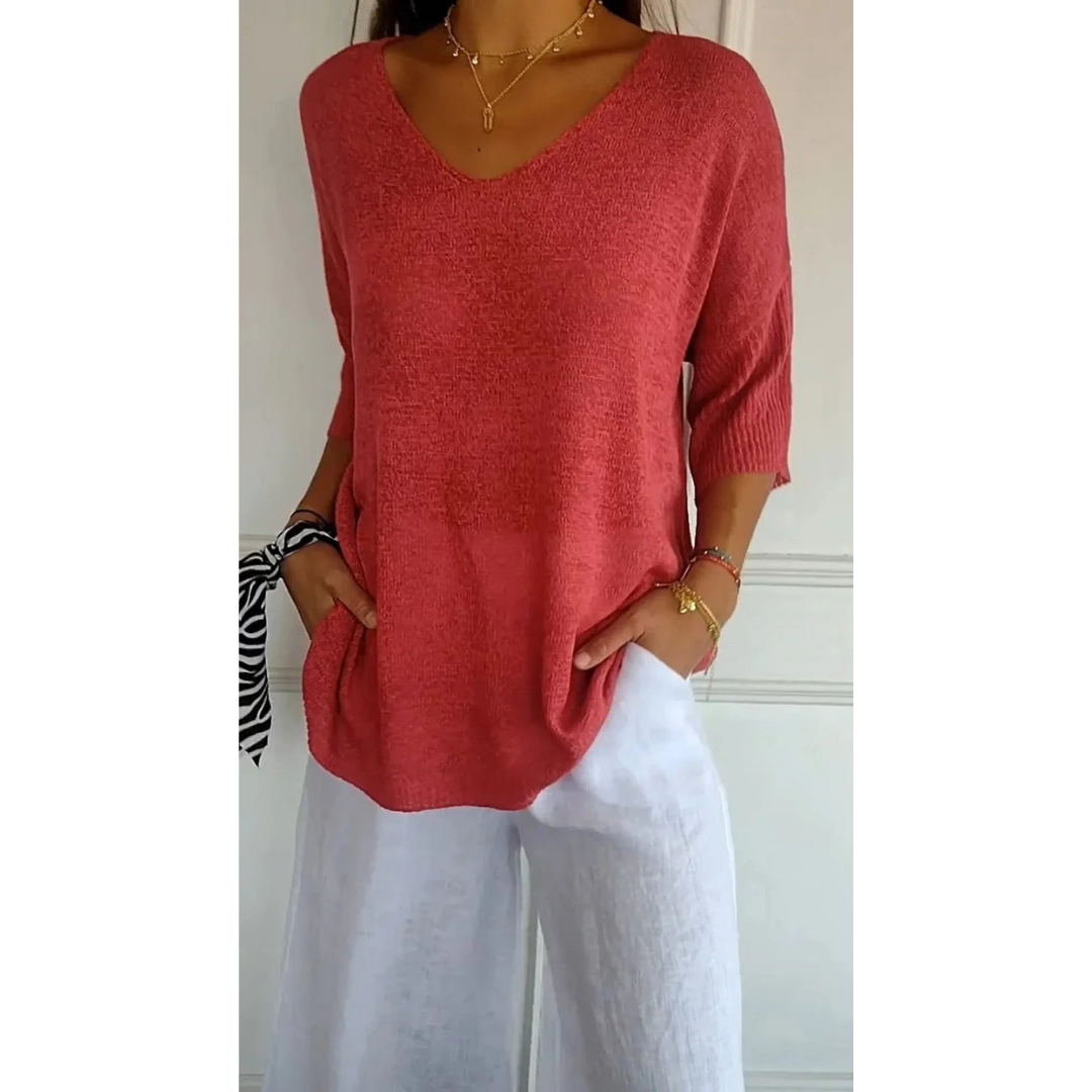 Valerie | Dames Top | Gebreide V-hals Top