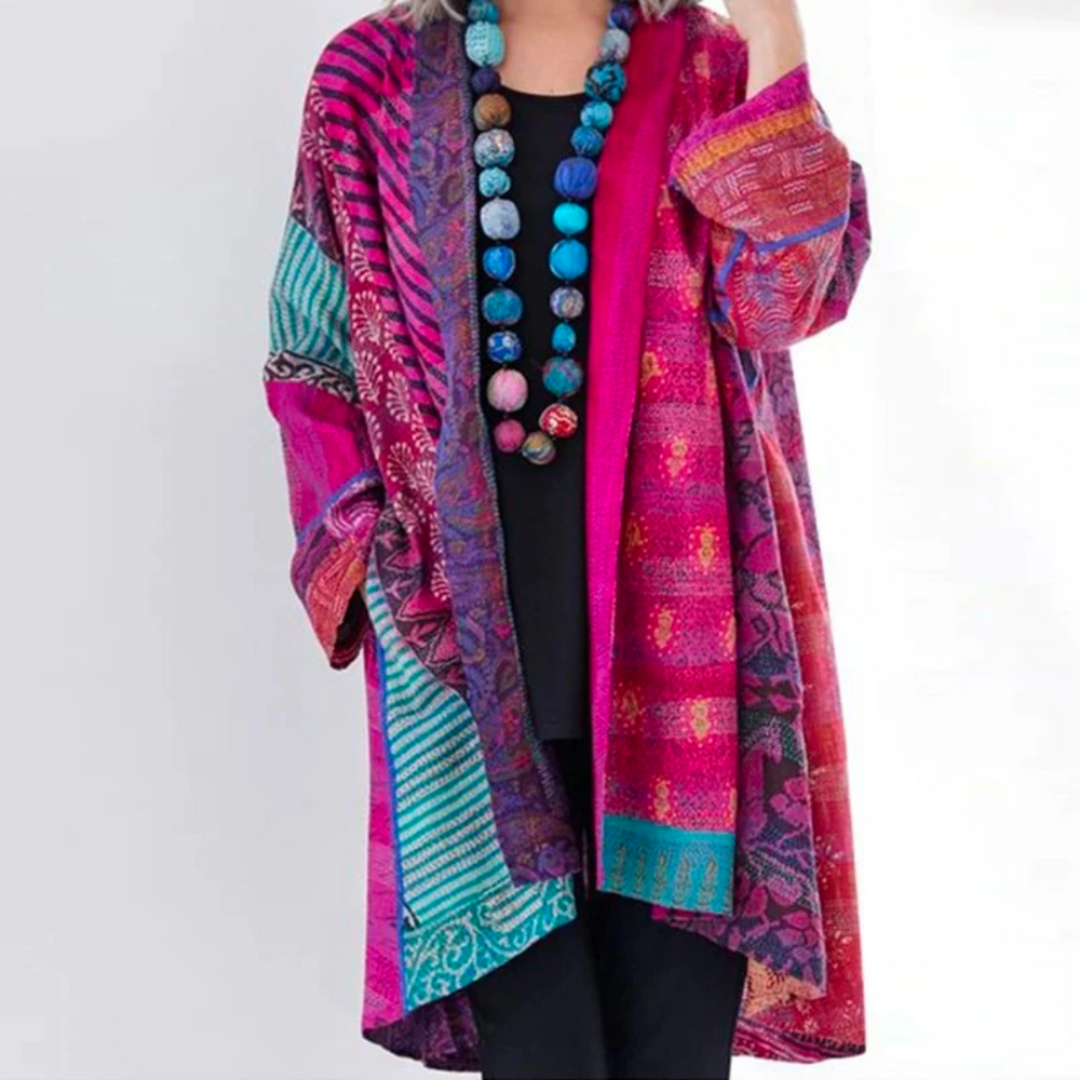 Amalia | Boho Kleurrijk Vest met Lange Mouwen