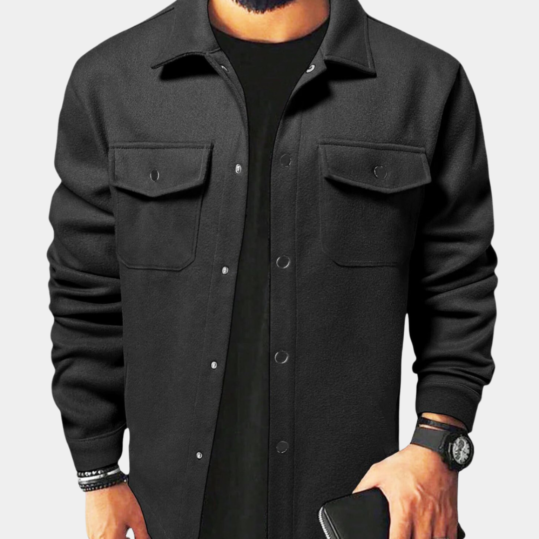 Max | Heren Oversized Overhemd Jas met Knoopsluiting en Zakken