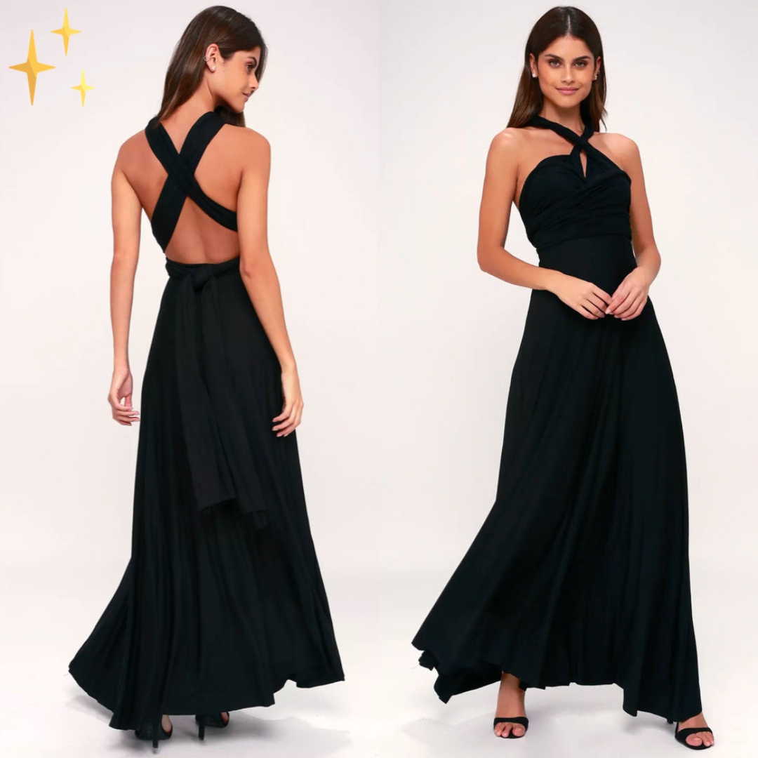 Evi | Dames Satijnen Jurk | Maxi met open rug