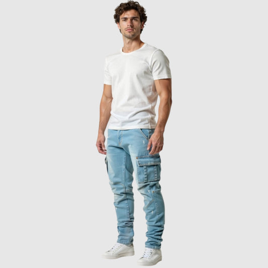 Sem | Heren Stretch Cargo Jeans | Slim Fit