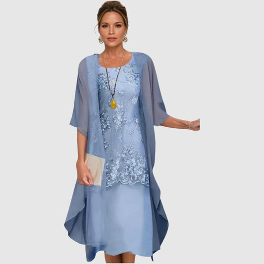 Marjolein | Tweedelige Midi Chiffon Jurk