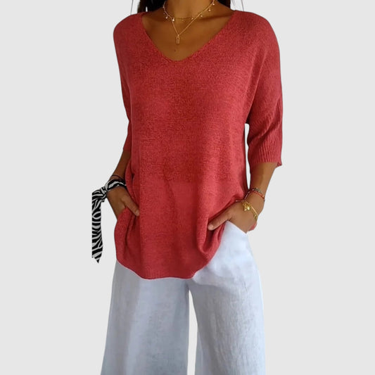 Valerie | Dames Top | Gebreide V-hals Top