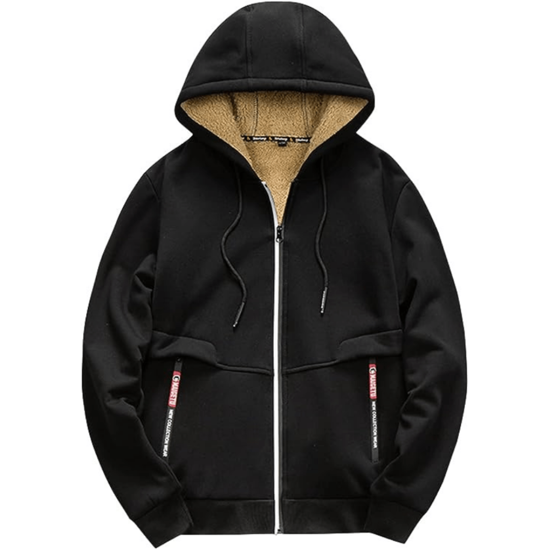 Bram | Fleece Hoodie Winterjas met Ritssluiting en Zakken