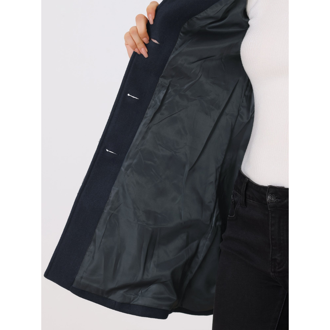 Demi | Dames Lange Jas | Tijdloze Winter Trenchcoat met Knopen