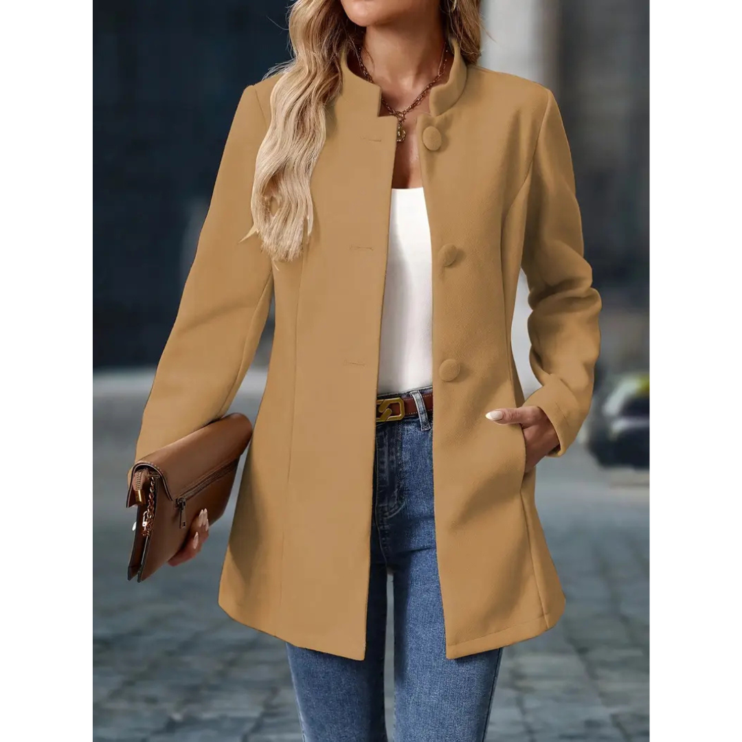 Elsa | Dames Lange Winter Jas | Casual Jas Met Dikke Kraag En Knopen