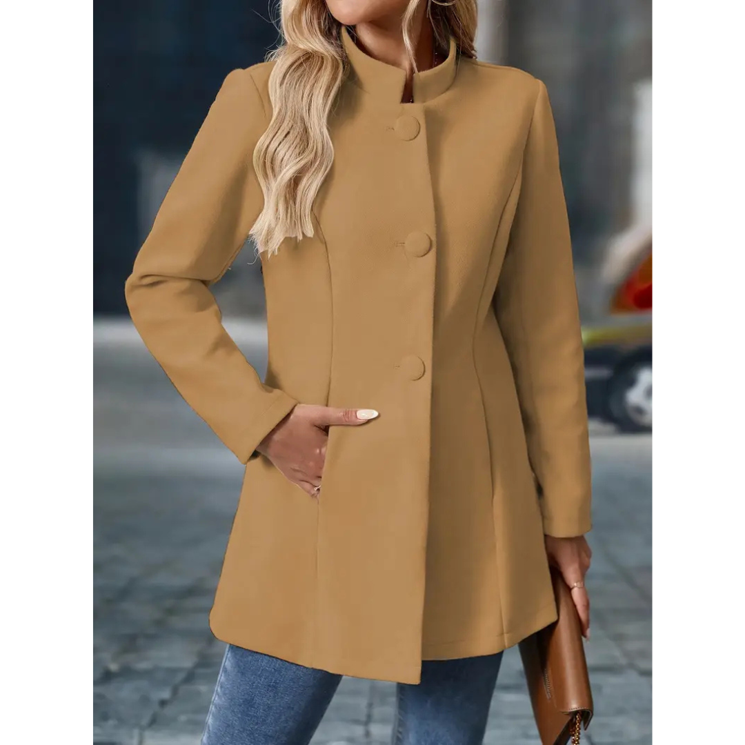 Elsa | Dames Lange Winter Jas | Casual Jas Met Dikke Kraag En Knopen