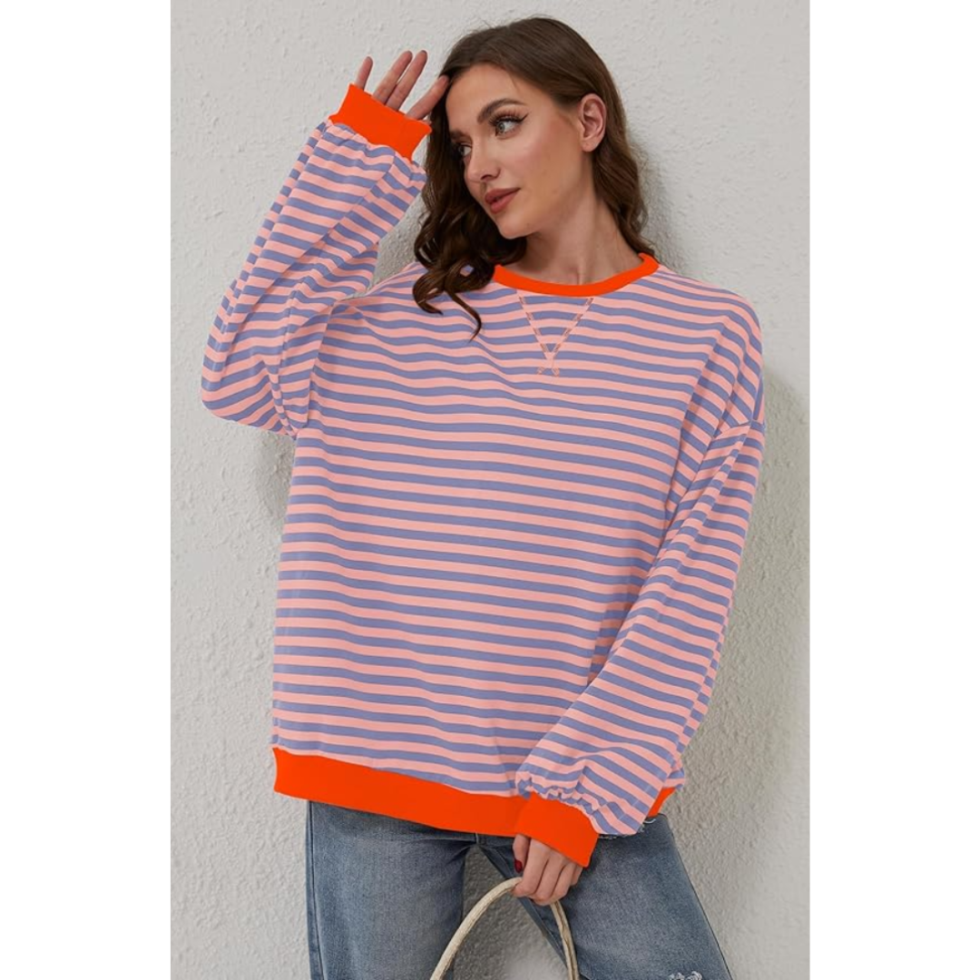 Marina | Dames Klassieke Gestreepte Longsleeve | Casual En Comfortabele Met Ronde Hals