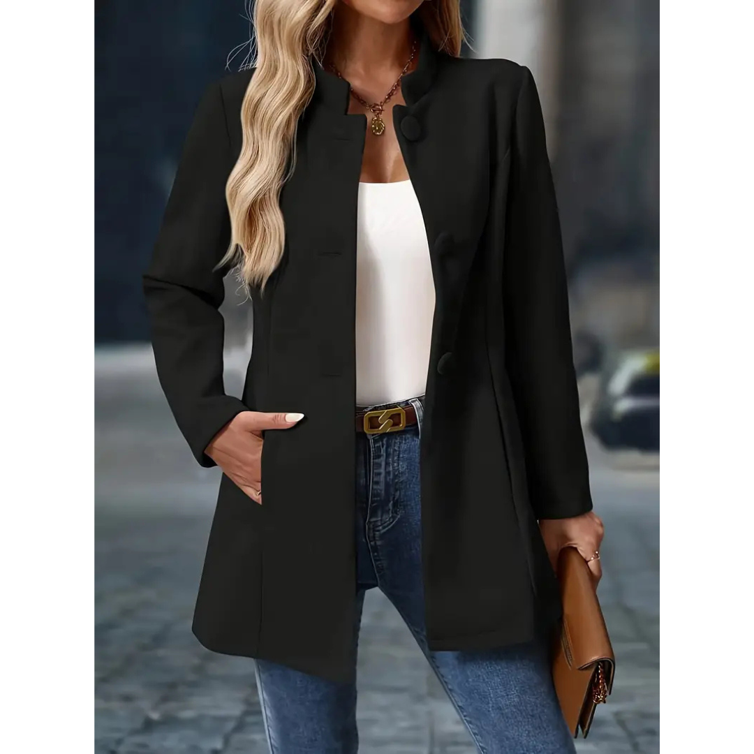 Elsa | Dames Lange Winter Jas | Casual Jas Met Dikke Kraag En Knopen