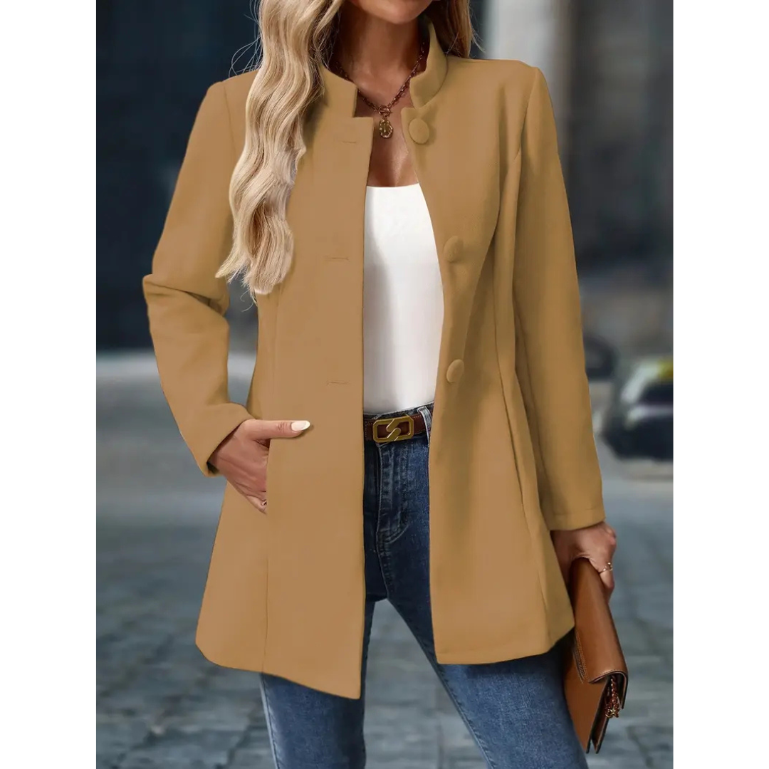 Elsa | Dames Lange Winter Jas | Casual Jas Met Dikke Kraag En Knopen