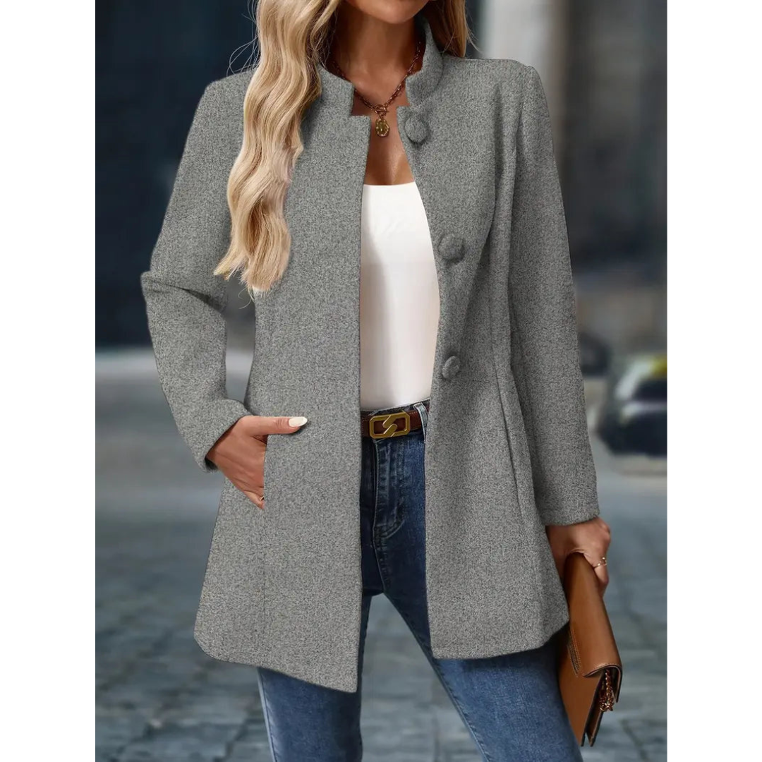 Elsa | Dames Lange Winter Jas | Casual Jas Met Dikke Kraag En Knopen