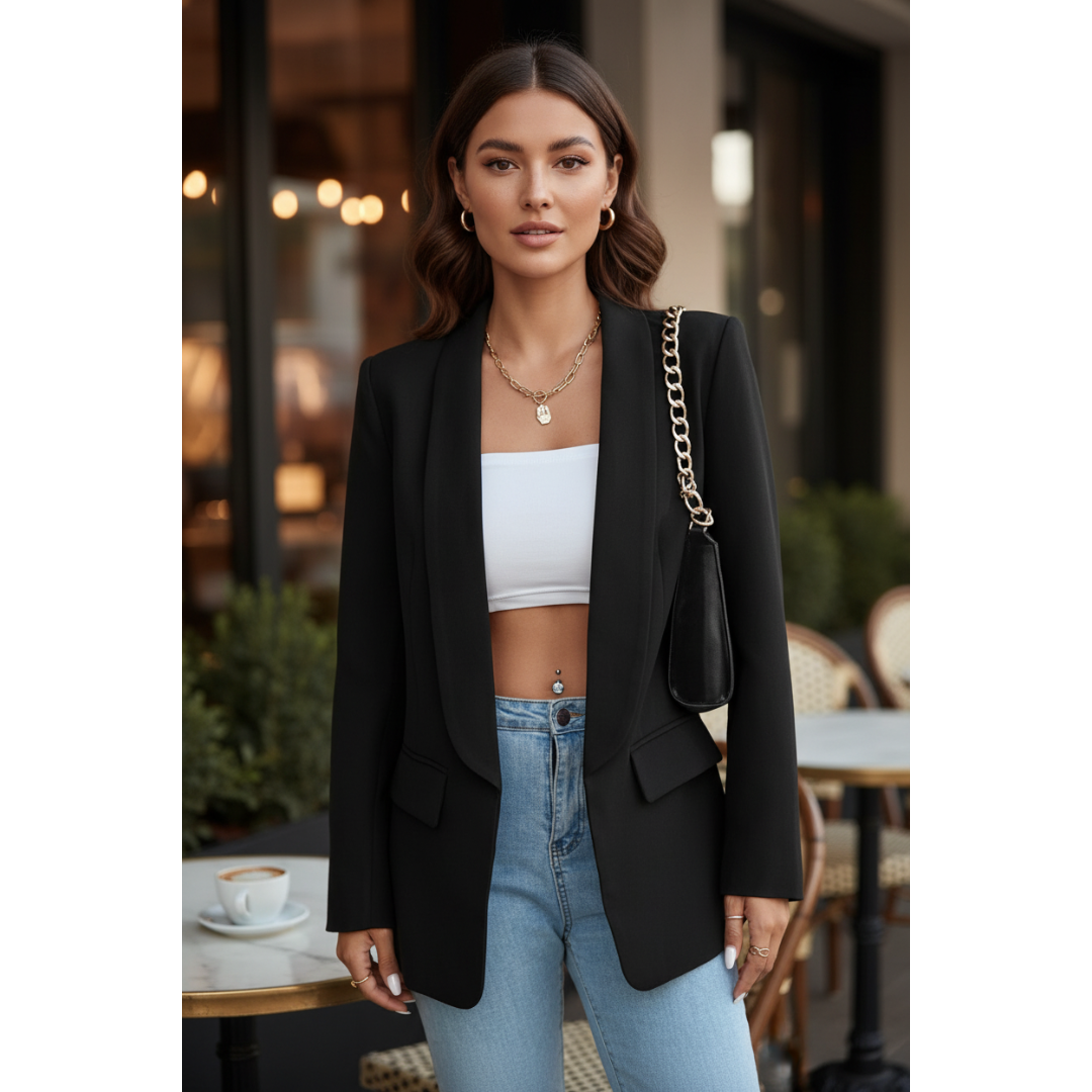 Alva | Dames Blazer | Effen Blazer Met Zakken Voor Kantoor