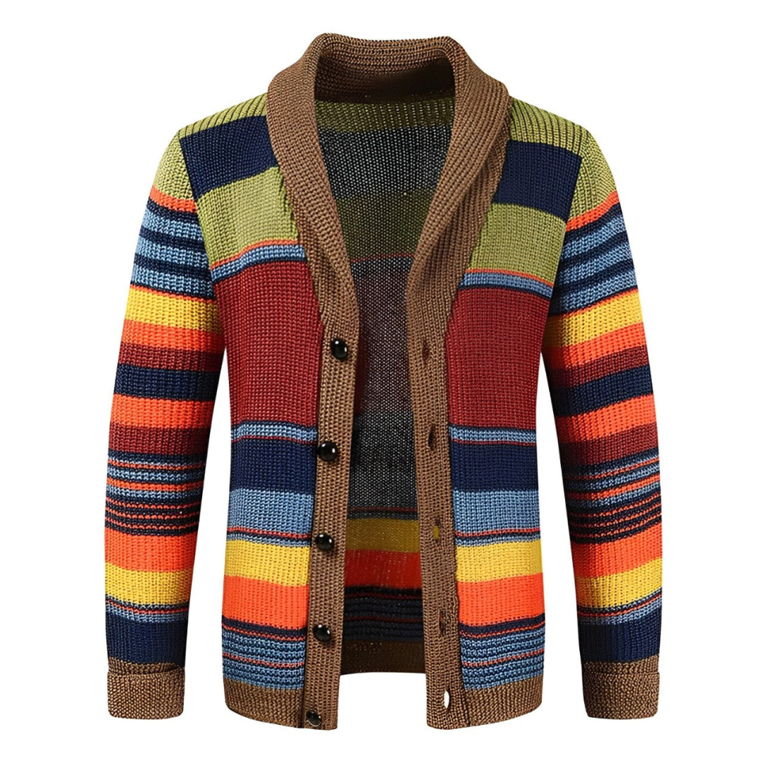 Gino | Heren Retro-Cardigan | Gebreide Trui Met Lange Mouwen