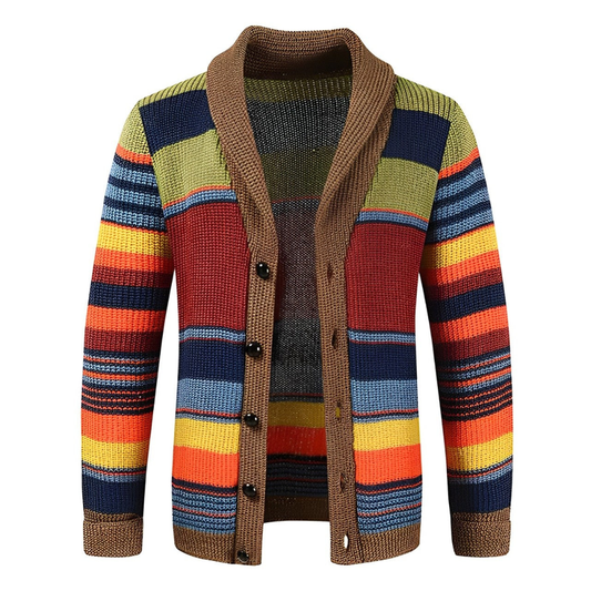Gino | Heren Retro-Cardigan | Gebreide Trui Met Lange Mouwen