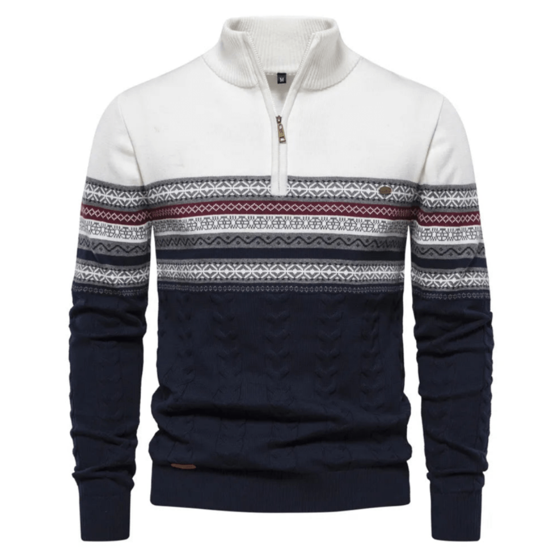 Hessel | Heren Gebreide Half-Rits Coltrui | Lichtgewicht Slim Fit Wintertrui