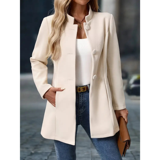 Elsa | Dames Lange Winter Jas | Casual Jas Met Dikke Kraag En Knopen