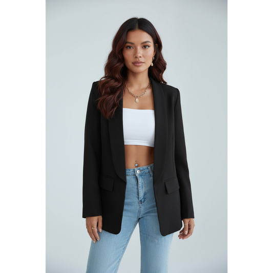 Alva | Dames Blazer | Effen Blazer Met Zakken Voor Kantoor