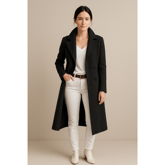 Savannah | Dames Lange Trenchcoat | Winddichte & Warme Winter Jas Met Reverskraag