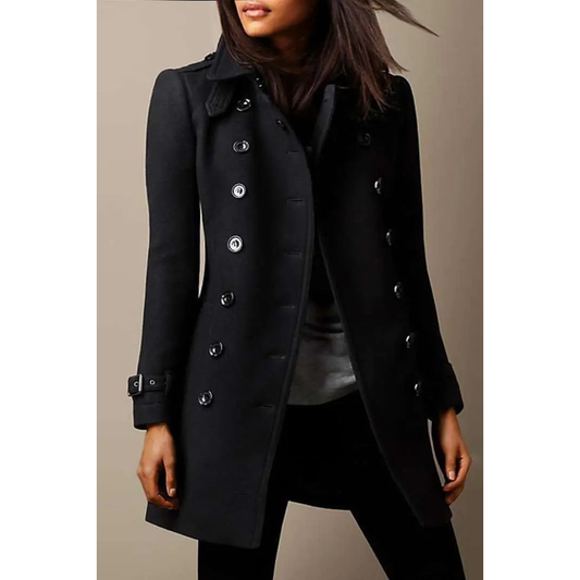Faye | Dames Winter Jas | Trenchcoat Met Lange Mouwen En Kraag