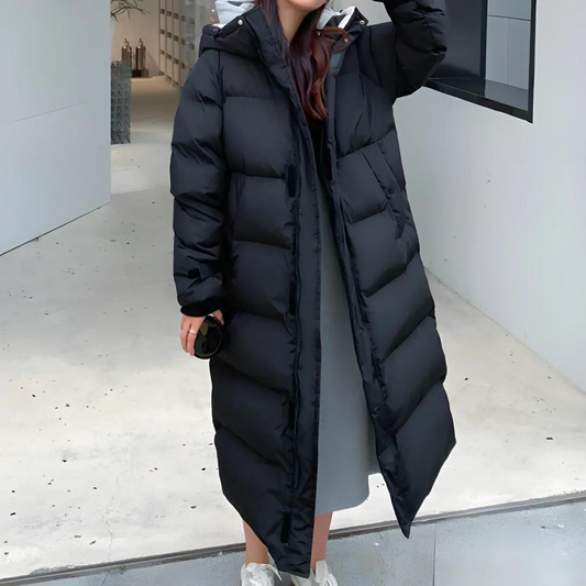 Desiree | Dames Lange Gewatteerde Winter Jas | Parka met Capuchon van Warm Bont