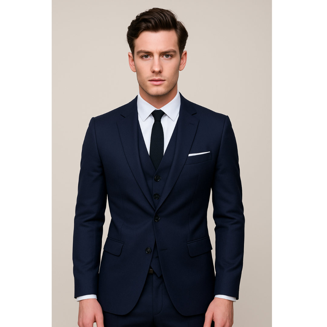 Teun | Heren 3-Delig Pak | Blazer, Broek en Gilet | Slim Fit Voor Bruiloft Met Piekkraag