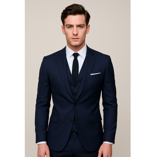 Teun | Heren 3-Delig Pak | Blazer, Broek en Gilet | Slim Fit Voor Bruiloft Met Piekkraag