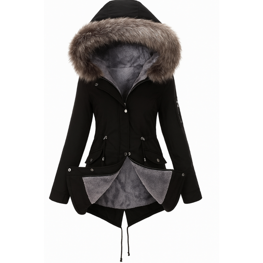 Victoria | Dames Parka Winter Jas | Winddicht Met Capuchon van Bont