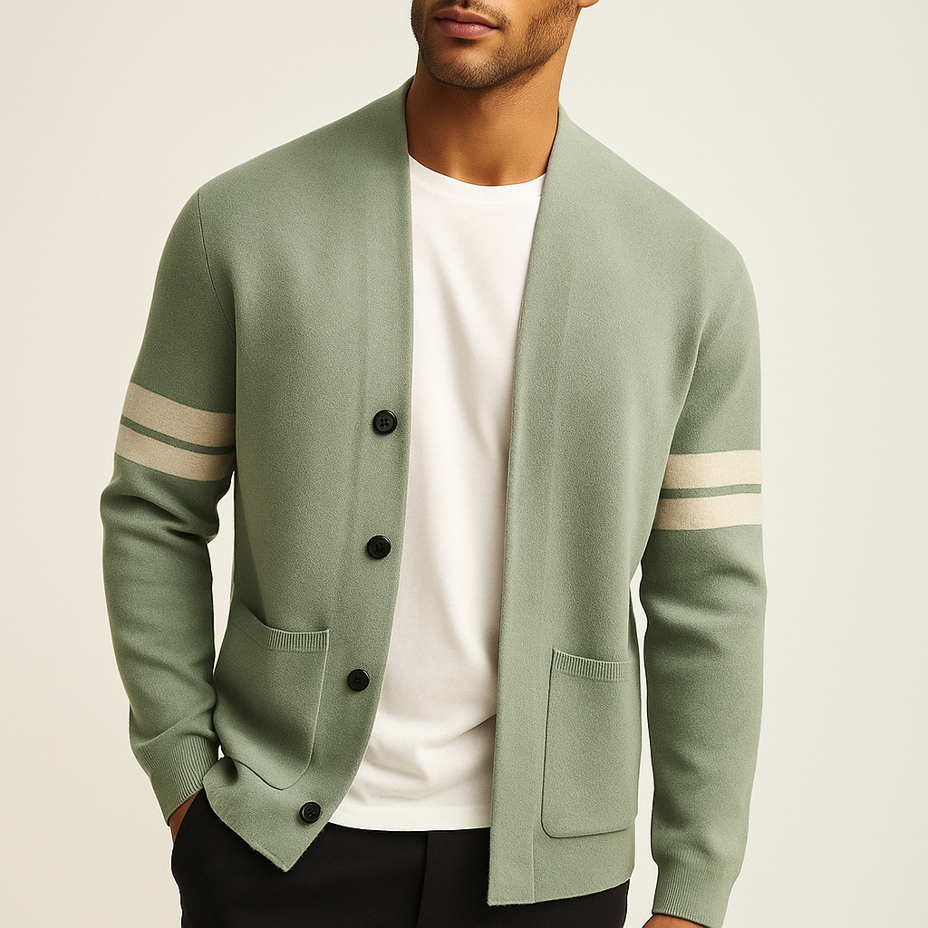 Leonard | Heren Vest | V-Hals Gebreid Cardigan Met Knopen