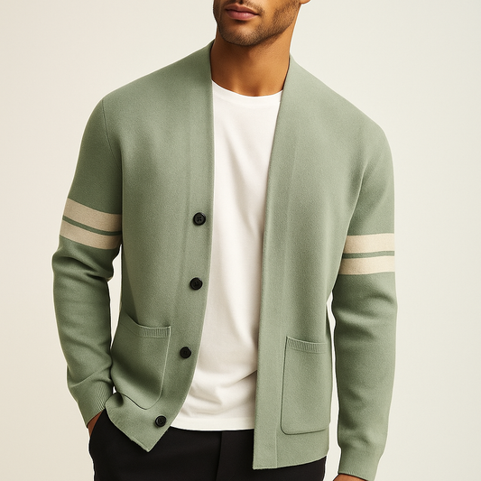 Leonard | Heren Vest | V-Hals Gebreid Cardigan Met Knopen