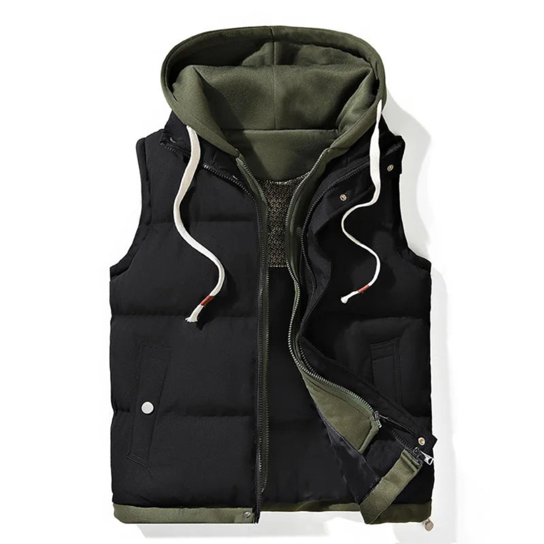 Raymond | Heren Bodywarmer | Softshell Gewatteerde Vest met Capuchon voor Winter en Outdoor