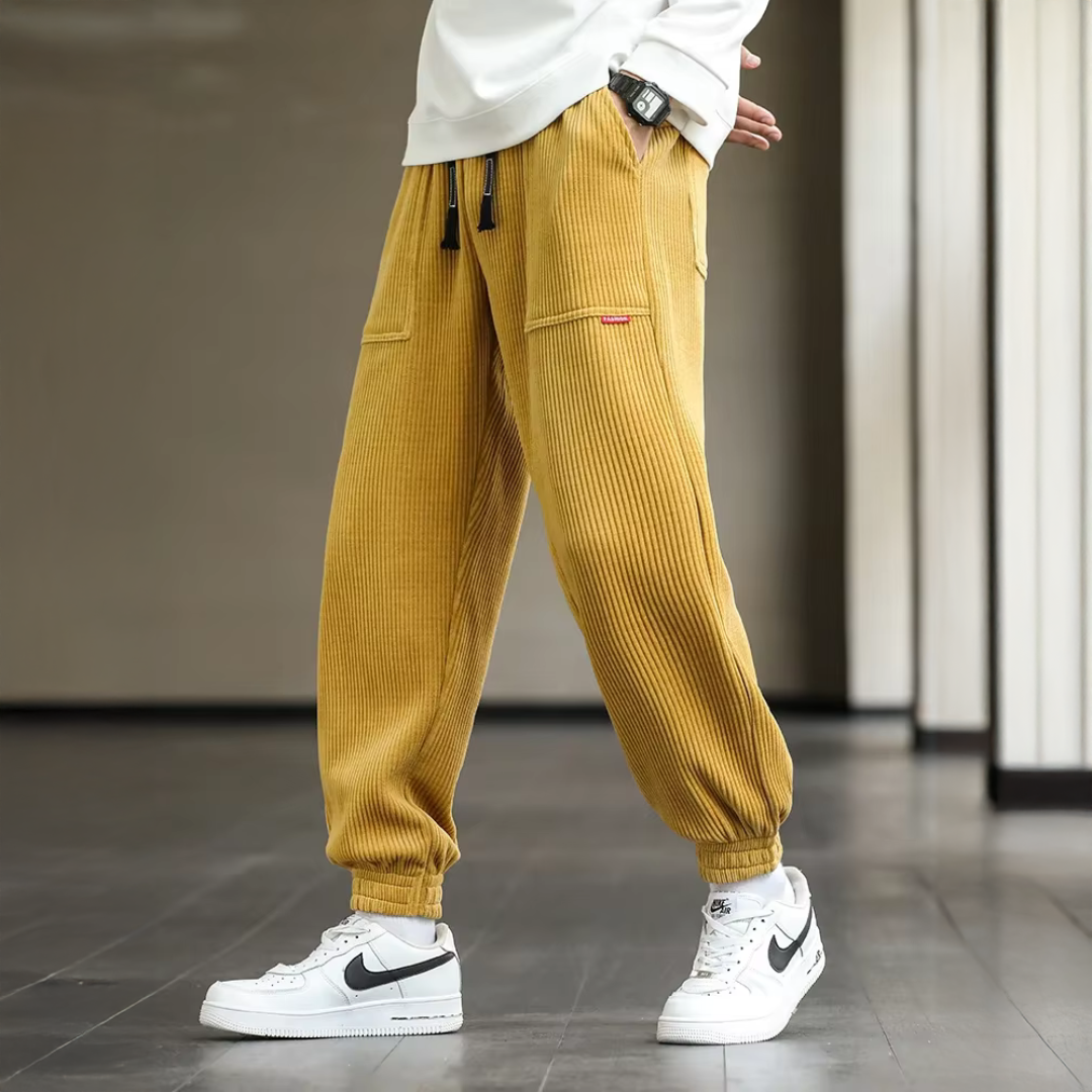 Adriaan | Heren Joggingbroek | Baggy Ribfluweel Streetwear Broek